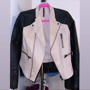 W118 by Walter Baker beige/black trim Moto-jacket